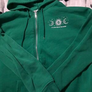 Green and White Zip Jacket